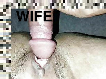 muschi, ehefrau, creampie