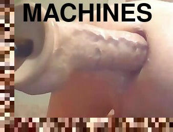 Perfectly pounded by fuck machine that spins while it pounds my hole