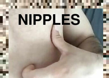 Stroking My Nipples In Bed