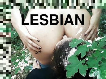 לסבית-lesbian, חברה, תחת-butt, יער