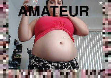 bouteille, amateur, belle-femme-ronde, joufflue, jeune-18, solo