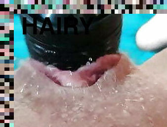Squirting teen&rsquo;s hairy pussy
