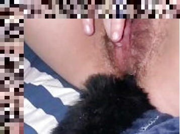 poilue, masturbation, orgasme, chatte-pussy, amateur, solo, humide, brunette