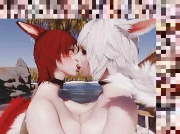 [FFXIV] Miqo'te Yuri Kiss test animation