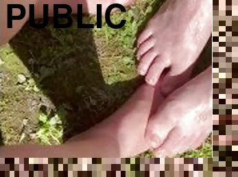 public, amateur, ados, pieds, britannique, fétiche