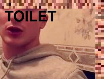 Twink cum in toilet