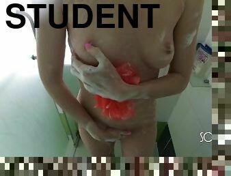 imbaiere, masturbare-masturbation, public, pasarica, studenta, dus