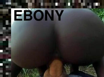 Ebony babe with big tits gets public creampie - BWC POV