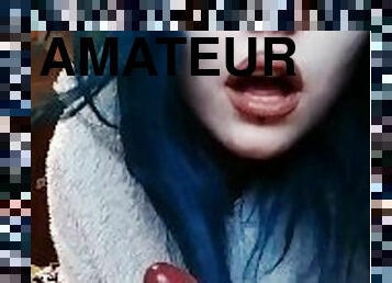 masturbation, amatör, avsugning, leksak, pov, dildo, ensam, goth, sugande