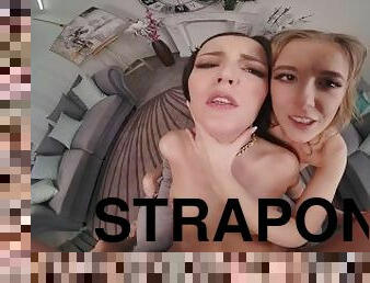 After Strapon Lesbian Session Cindy Shine and Eyla Moore Get Your Hard Dick VR Porn