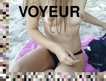 public, amateur, cam, plage, voyeur, culotte, brunette, réalité