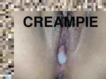 asiatisk, milf, mor, creampie, småfed, beskidt, fillipinsk