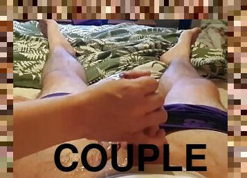 pisser, ejaculation-sur-le-corps, branlette, couple, point-de-vue, culotte, petite-amie, ejaculation, britannique, coquine