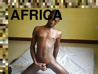 African twink Emma jerks off