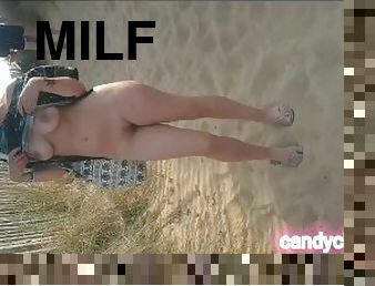 Candycherry7* a milf sucks, piss on a public beach , beware the voyeur !