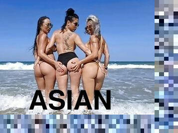 asien, öffentliche, lesben, erotisch-mutti, pornsterne, japanier, strand, blondine, fetisch, bikini