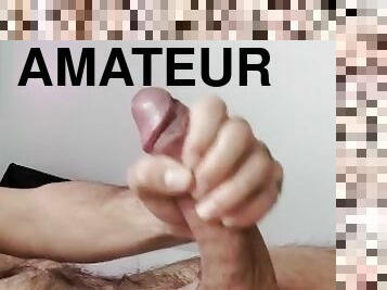 masturbation, amateur, ejaculation-sur-le-corps, énorme-bite, maison, branlette, première-fois, ejaculation, horny, solo