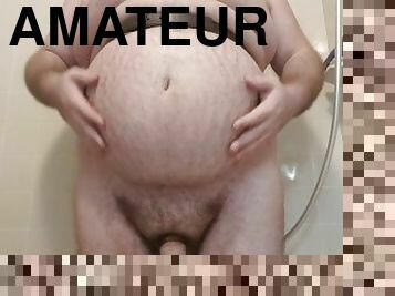 baignade, amateur, douche, solo