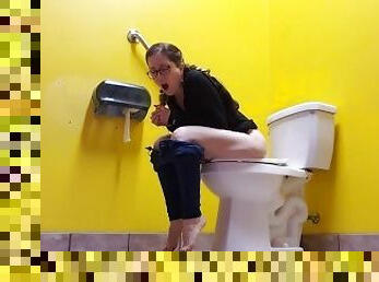 Barefoot Public Toilet Piss