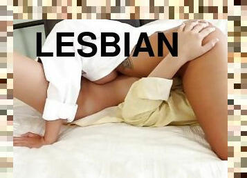 כוס-pussy, לסבית-lesbian, לעשות-עם-האצבע, בלונדיני