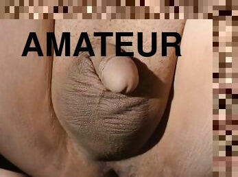 amateur, anal, doigtage, bout-a-bout, solo, boules, rasé, gros-plan, bite