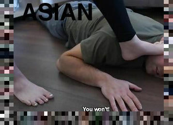 asiatique, pieds, fétiche, tchèque, humiliation, domination, femme-dominatrice
