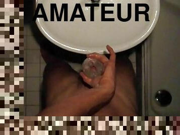 masturbation, amateur, ejaculation-sur-le-corps, jouet, solo