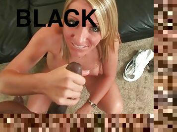 Black guy with big cock creampies gorgeous blonde with big tits after intense fuck POV