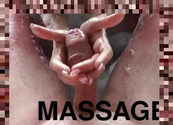 Beautiful erotic massage of a big dick