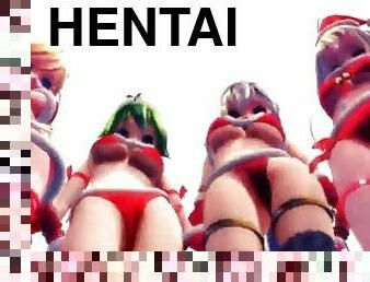 groß-titten, erotisch-mutti, japanier, anime, hentai, tanzen, weihnachten