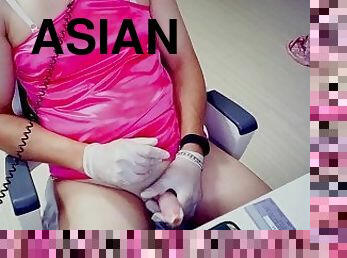 asiatisk, onani, amatør, anal, udløsning, japans, spiller, creampie, sperm, bukkake