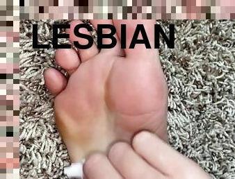 lesbiana, esclava, pies, sucio, guapa, fetichista, dedos-de-los-pies