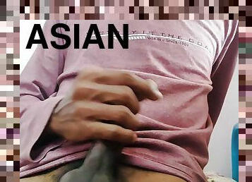 asiático, masturbação, pénis-grande, gay, punheta, jovem18, sozinho, cabedal