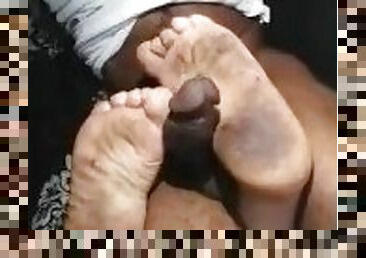 Dirty footjob