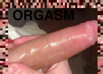 masturbation, orgasme, amateur, ejaculation-sur-le-corps, énorme-bite, branlette, secousses, sperme