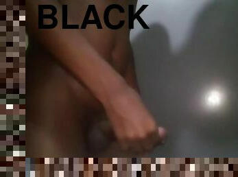 black dick masturbates and comes super rich