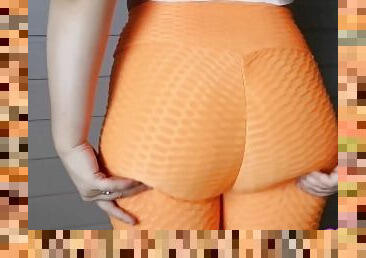 Neon orange leggings are good for farts (full 6 mins video on my Onlyfans)