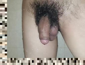 mandi, berambut, amatir, homo, sudut-pandang, mandi-shower, seorang-diri, homoseks