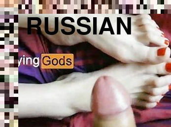 masturbacja, rosyjskie, stopy, sperma, piękne, nasienie, fetysz, robienie-dobrze-stopami, białe, nogi