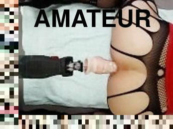 amatør, anal, leke, hjemmelaget, knulling-fucking, maskiner, riding, dildo, alene, innsetting