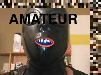 amatør, bøsse, europæisk, euro, fetish, latex, solo, maske, gummi