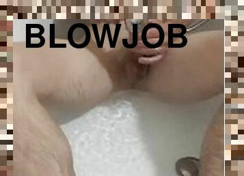 Boy in bath Enema Watter in Penis - Syringe and shower