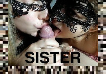 2 Step Sisters Love to Suck the Dick and Swallow Sperm (Poly-amory)