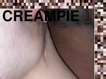 fet, fitta-pussy, brudar, blandade-raser, creampie, svart, bbw, sprut, knullande, tight