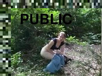Nervous Slut Pisses In Public Park