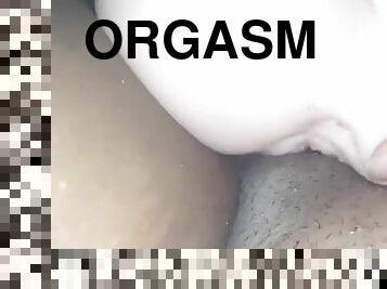 Tribbing toy until orgasm