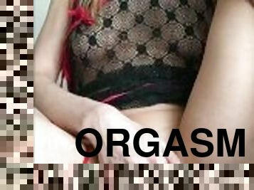 clitóris, masturbação, orgasmo, cona-pussy, esguincho, dedos, sozinho