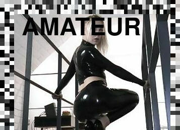 amatør, pornostjerne, blond, fetish, latex