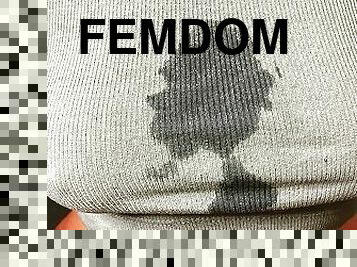 Femdom Handjob, Slapping His Cock Until I Get a HUGE Cumshot On My Shirt