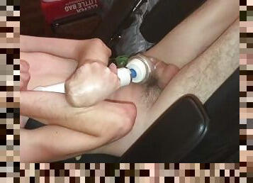 Quadriplegic Using Hitachi Wand In Wheelchair